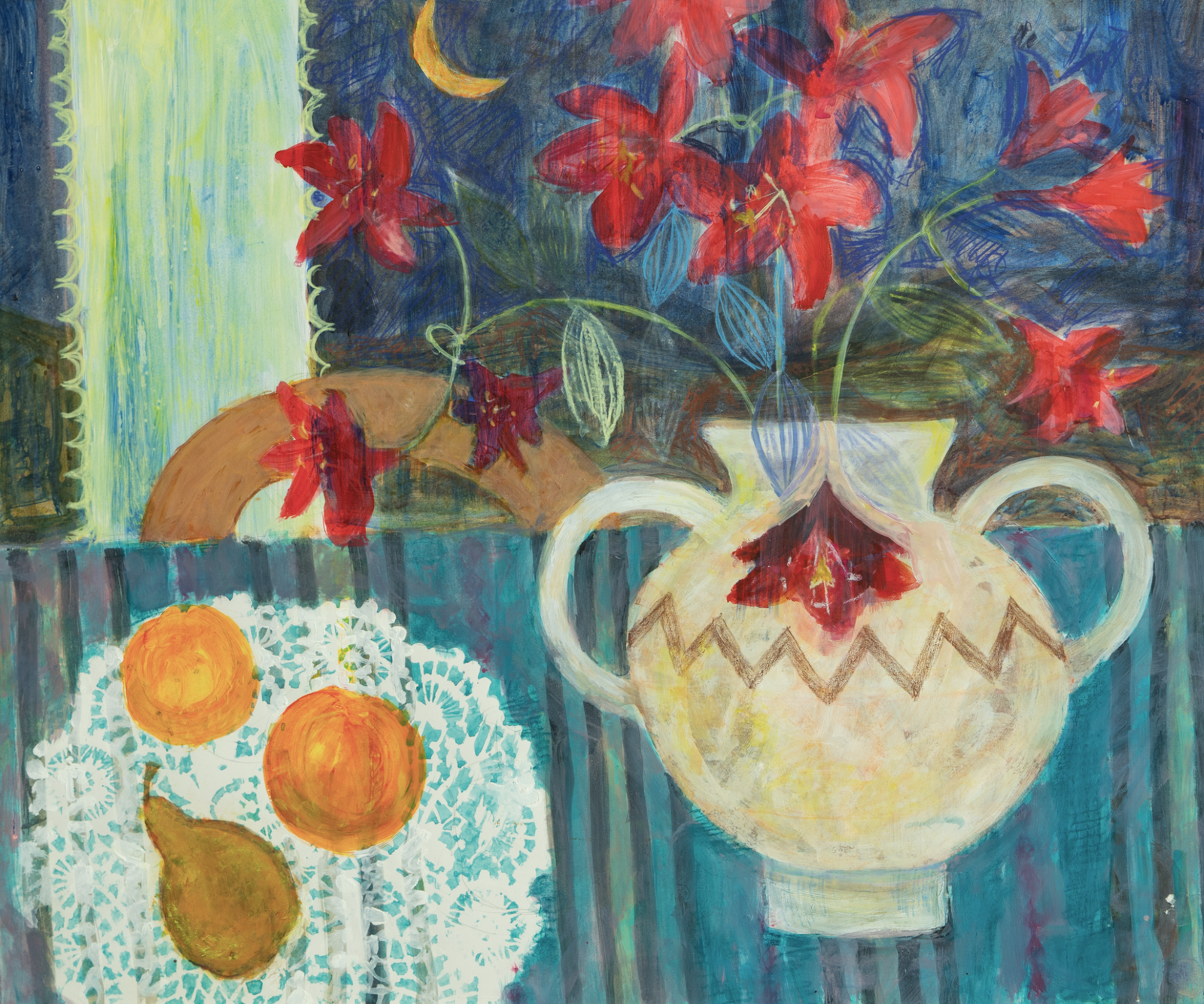 Lilies at Night by Mary Crawford