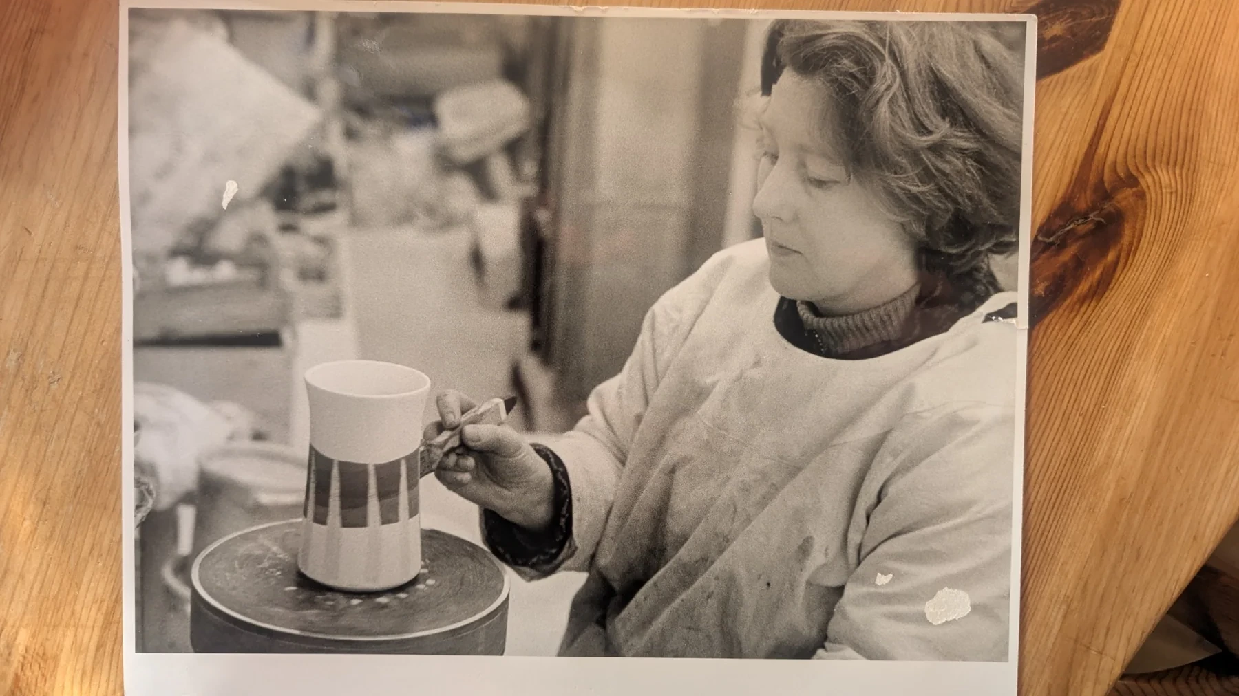 Mary Crawford working at Aviemore Pottery